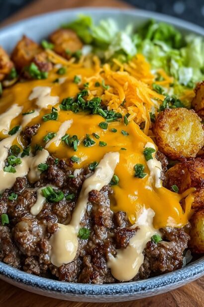 Smash Burger Bowl (Crispy, Cheesy & Easy Weeknight Dinner) - Snack On Meat