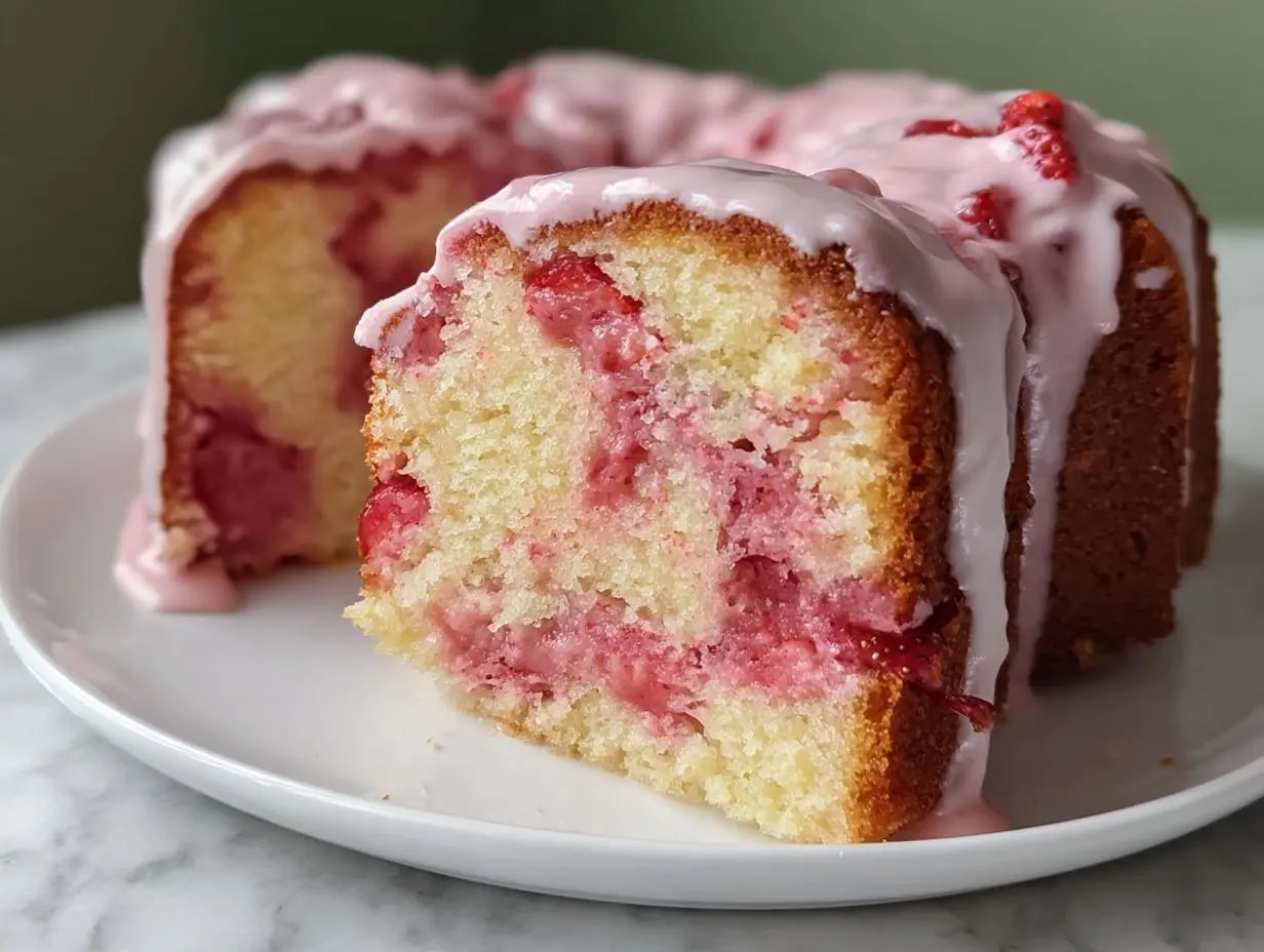 Strawberry Milkshake Pound Cake