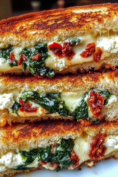 Sun-dried Tomato Spinach And Ricotta Grilled Cheese Recipe