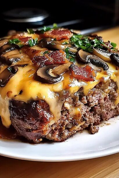 Swiss Bacon Mushroom Meatloaf: Comforting, Cheesy Delight