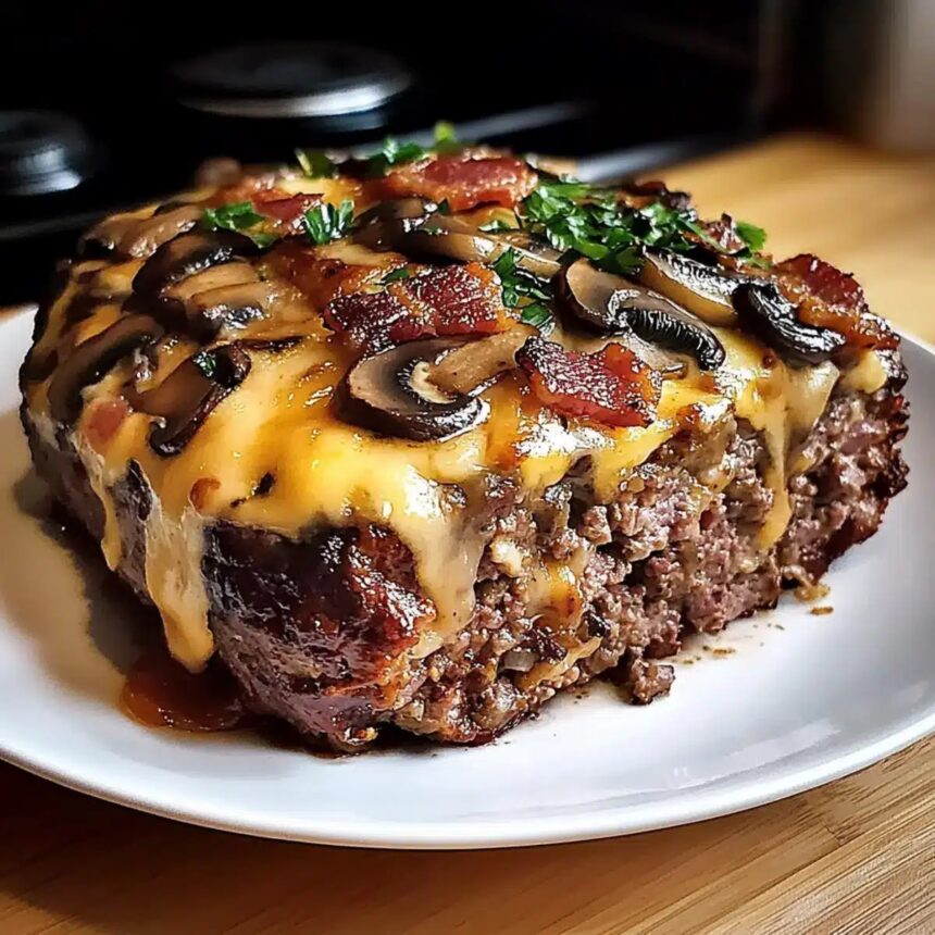 Swiss Bacon Mushroom Meatloaf: Comforting, Cheesy Delight