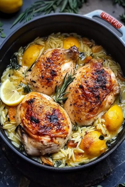 Ultimate Comfort Chicken In A Pot with Lemon and Orzo