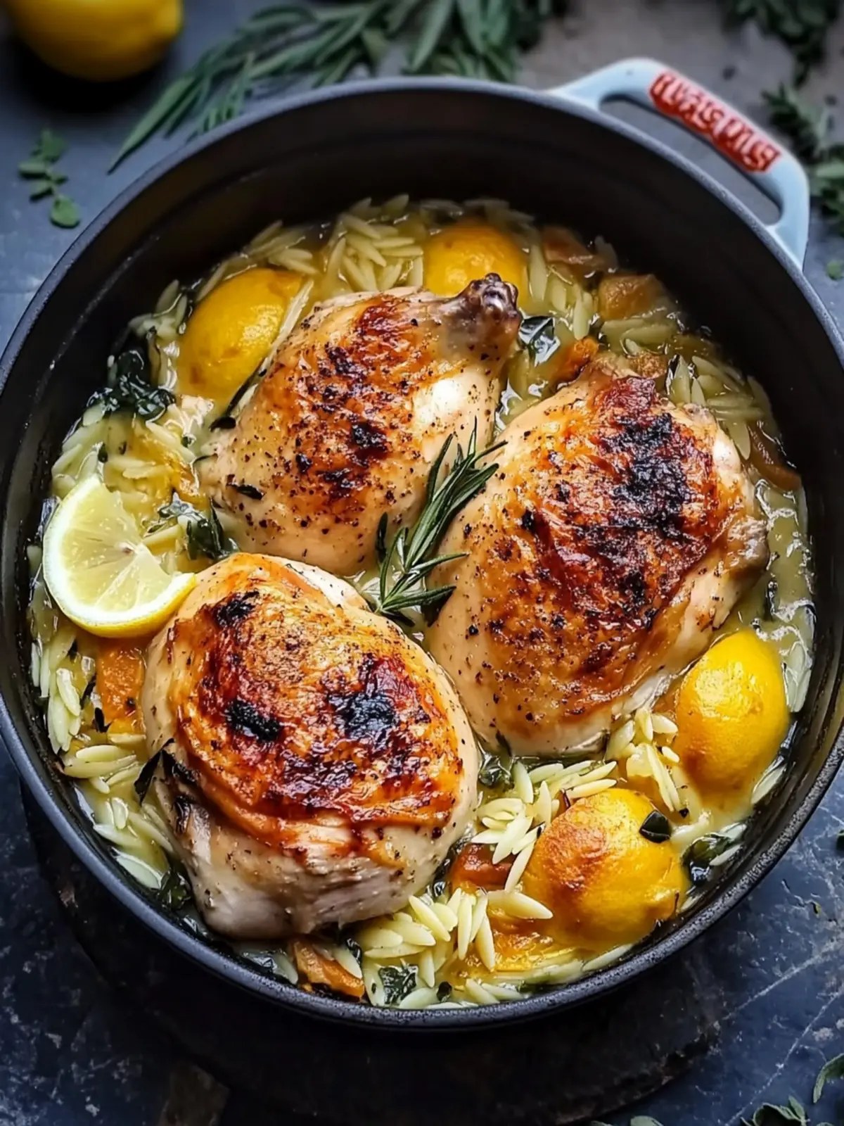 Ultimate Comfort Chicken In A Pot with Lemon and Orzo