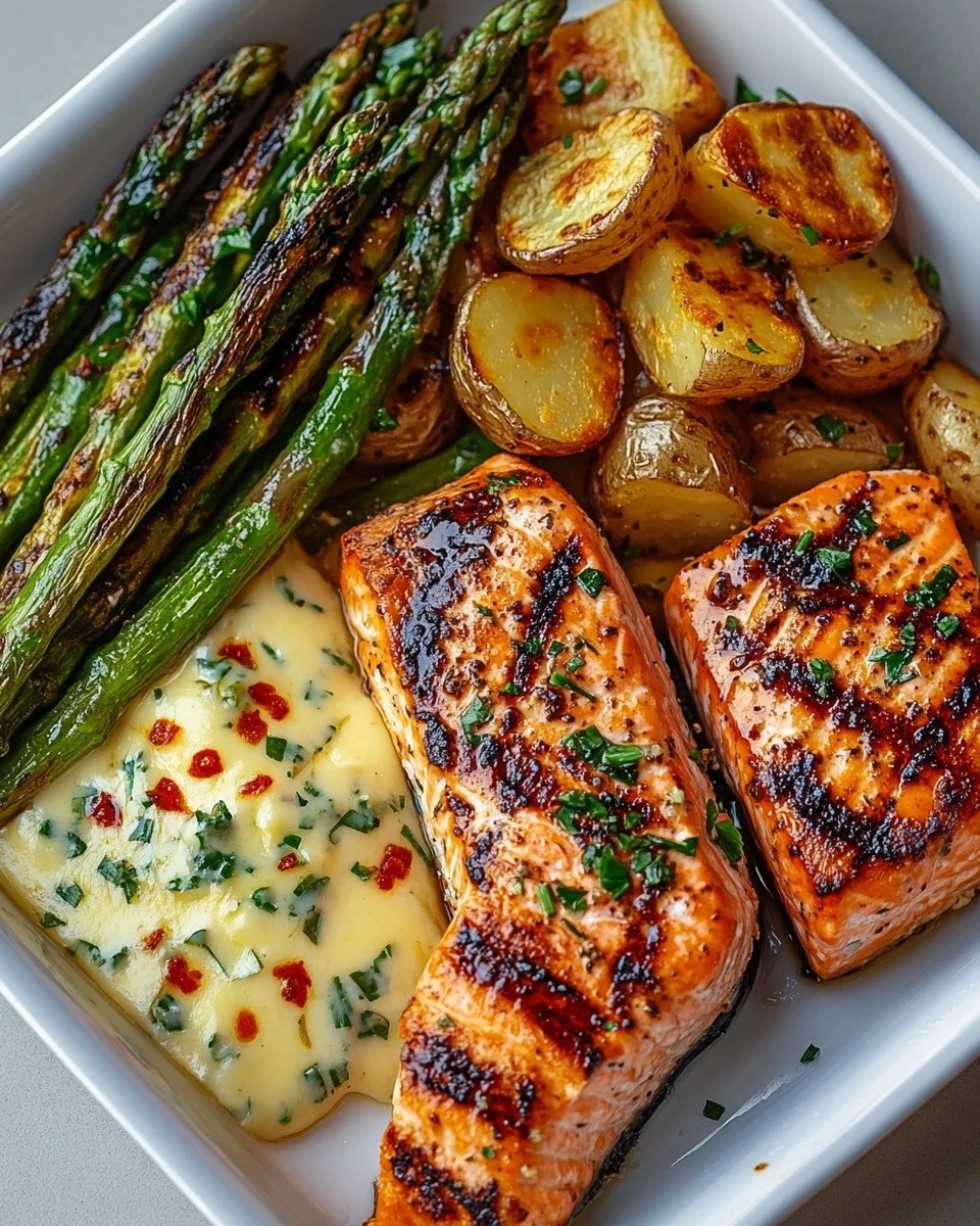 Ultimate Garlic Butter Salmon Recipe with Asparagus and Baby Potatoes