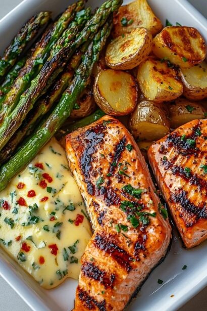 Ultimate Garlic Butter Salmon Recipe with Asparagus and Baby Potatoes