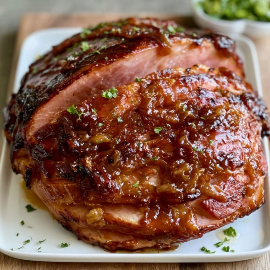 Apple Butter Honey Glazed Ham - Snack On Meat