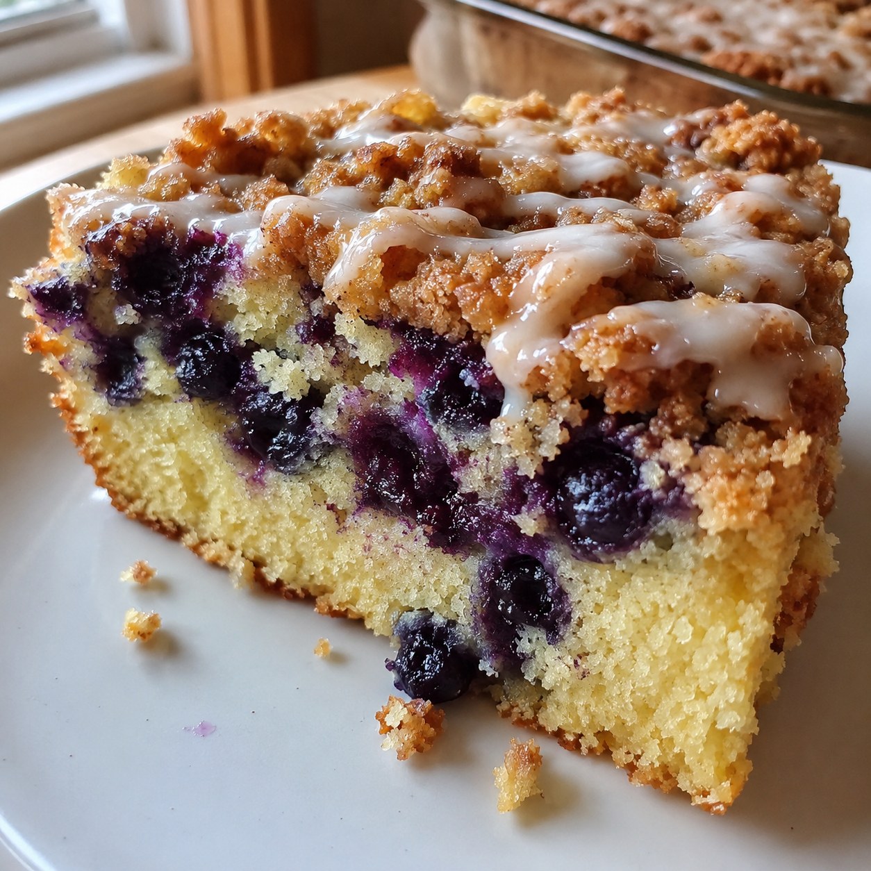 Blueberry Sour Cream Coffee Cake - Snack On Meat