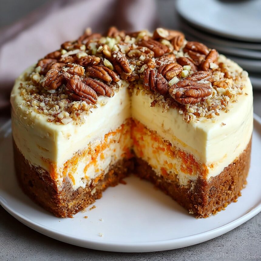 Carrot Cake Cheesecake Recipe - Snack On Meat