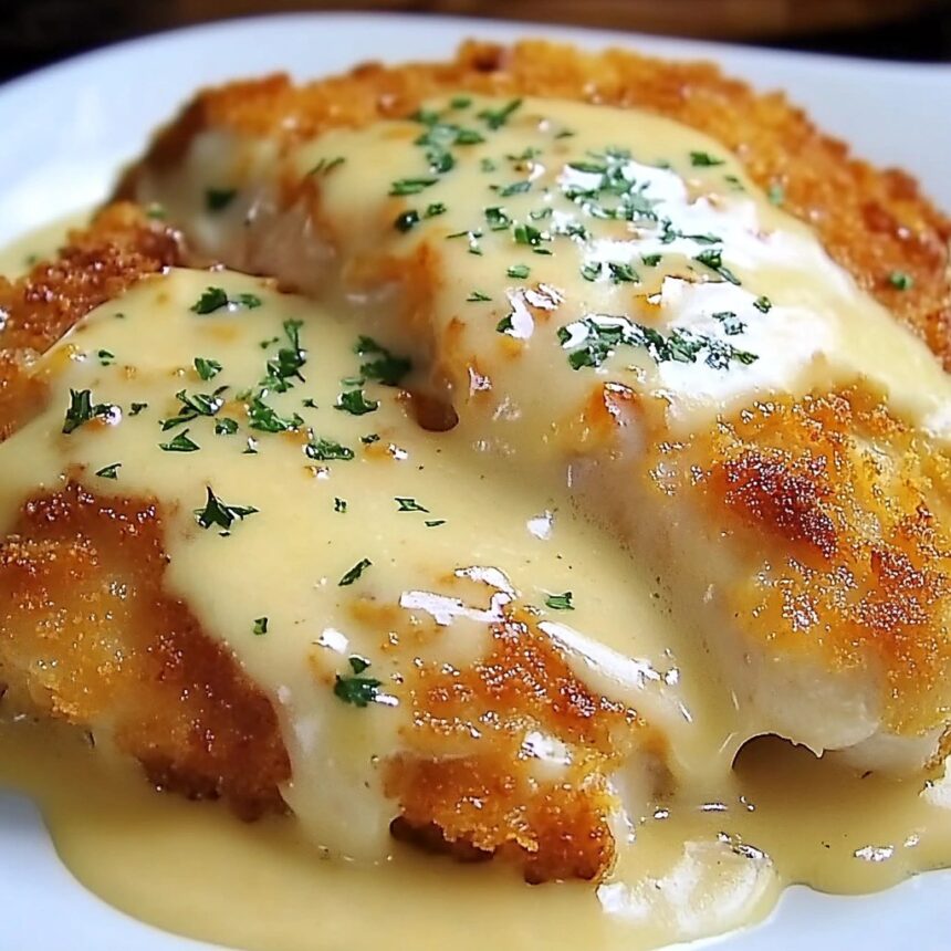 Cheddar Crusted Chicken with Cream Sauce – Food Dinner