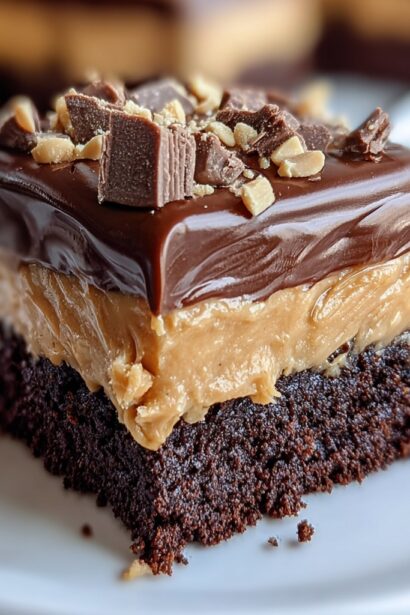 Chocolate Peanut Butter Poke Cake - Snack On Meat