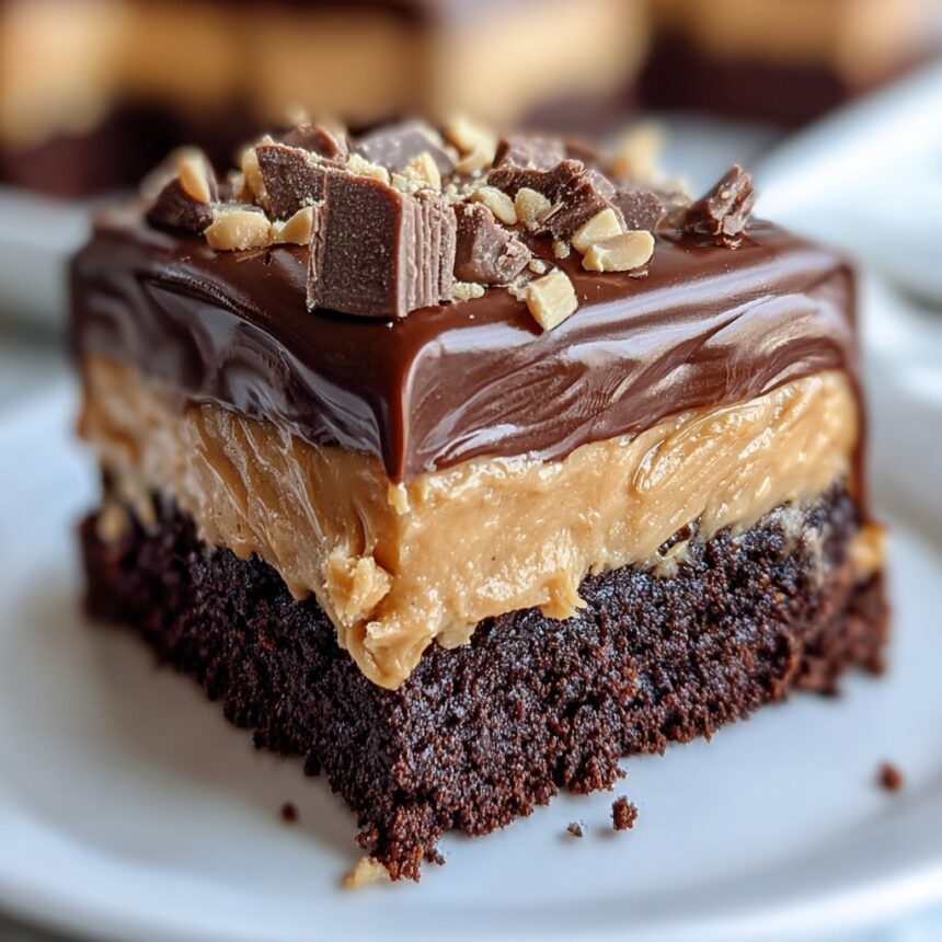 Chocolate Peanut Butter Poke Cake - Snack On Meat