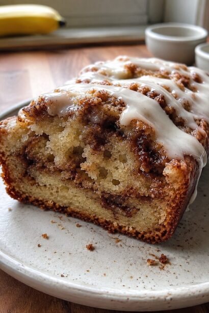 Cinnamon Roll Banana Bread - Snack On Meat