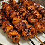 Crispy Sticky Honey BBQ Chicken Skewers