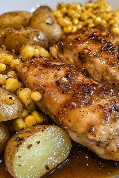 Crockpot Honey Butter Chicken, Ranch Potatoes & Sweet Corn