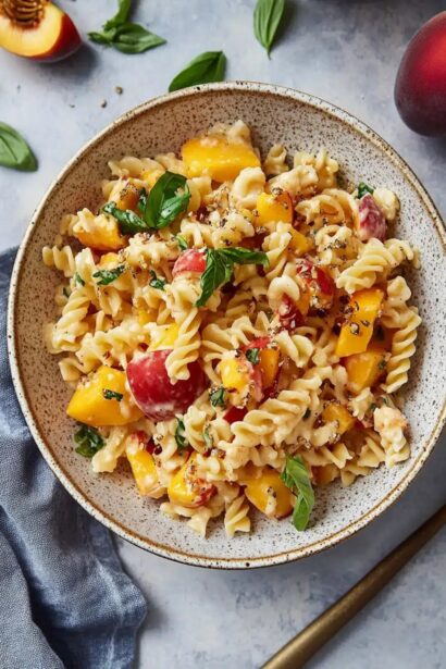 Delicious Pasta Salad with Fresh Peaches for Summer Bliss