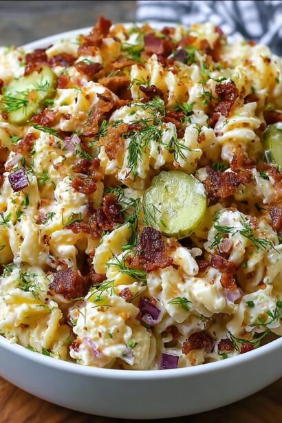 Dill Pickle Bacon Pasta Salad - Snack On Meat