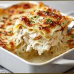 Dump-and-Bake Chicken Alfredo Lasagna