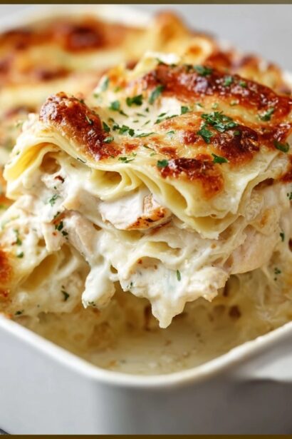 Dump-and-Bake Chicken Alfredo Lasagna