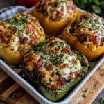 Easy Vegetarian Stuffed Bell Peppers with Rice - Snack On Meat