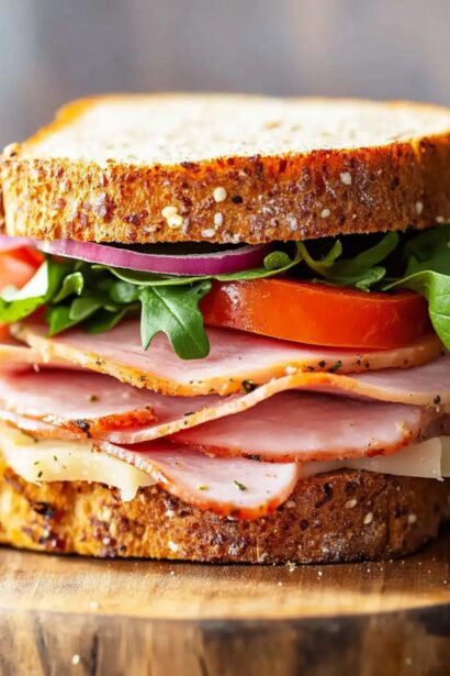 Epic Ham Sandwich: Irresistible Honey Mustard Mayo Delight