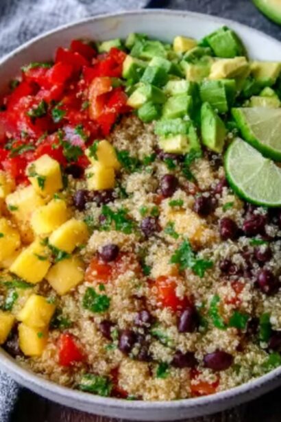 Fiesta Mango Black Bean Quinoa Salad - Snack On Meat