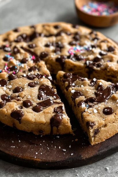 Giant Chocolate Chip Cookie Cake - Snack On Meat