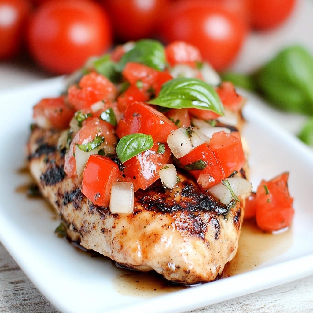 Grilled Balsamic Bruschetta Chicken