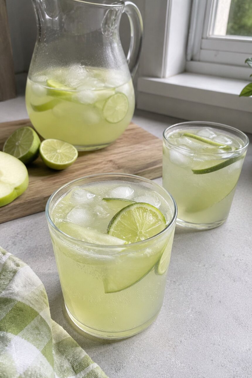 Healthy Sour Green Apple & Lime Soda - Snack On Meat