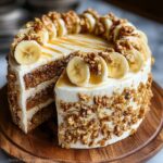 Heavenly Banana Walnut Cream Cake - Snack On Meat