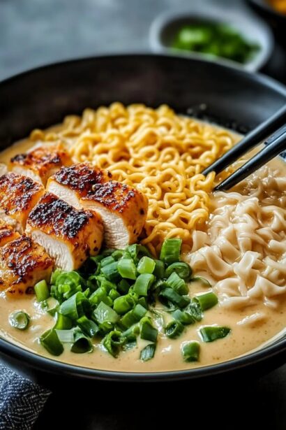 Irresistible Creamy Chicken Ramen with Flavor-Packed Garlic Sauce