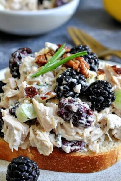 Low-Carb Blackberry Cottage Cheese Chicken Salad - Snack On Meat