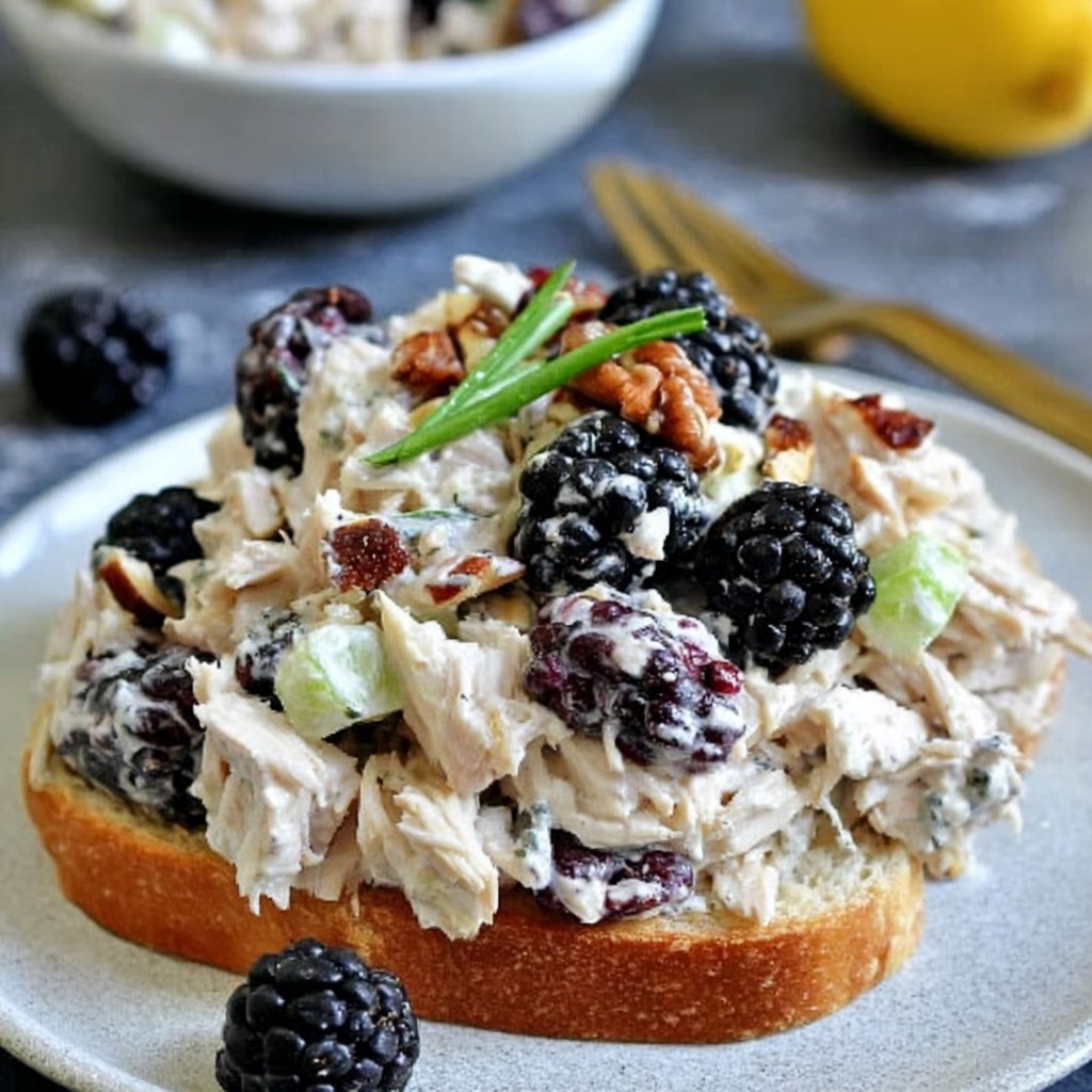 Low-Carb Blackberry Cottage Cheese Chicken Salad - Snack On Meat