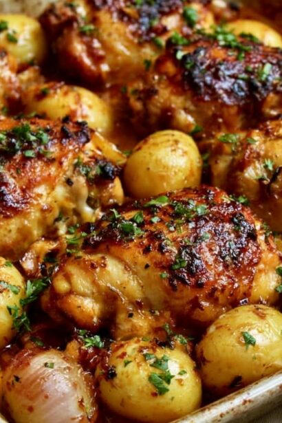One Pan Chicken and Potatoes - Snack On Meat