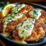 Parmesan Crusted Chicken with Creamy Garlic Sauce