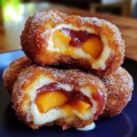 Peach Cobbler Cheesecake Donuts – Sweet Creamy Peach Dessert Donuts
