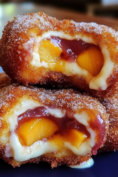 Peach Cobbler Cheesecake Donuts – Sweet Creamy Peach Dessert Donuts