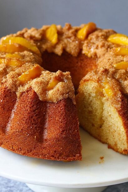 Peach Cobbler Pound Cake - Snack On Meat