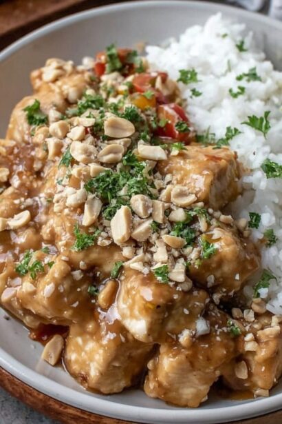 Peanut Tofu with Coconut Rice - Snack On Meat