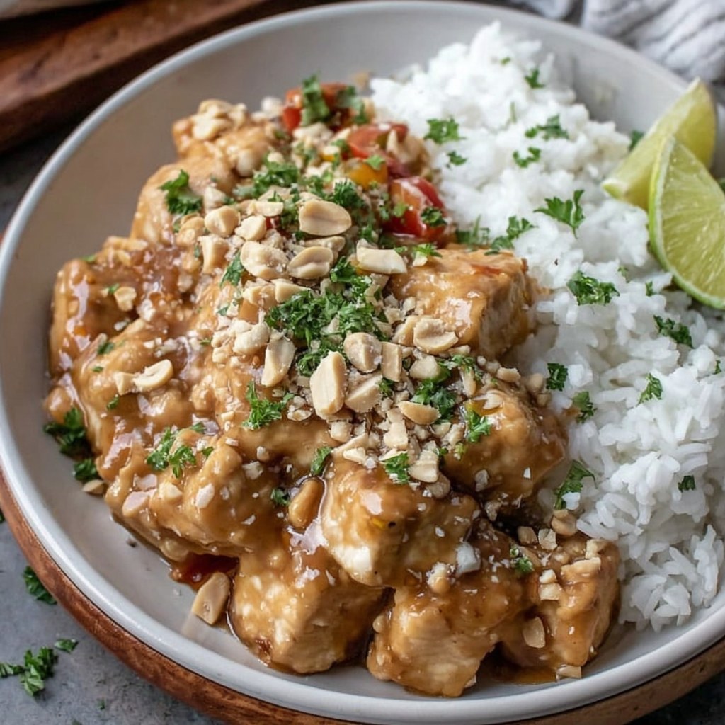 Peanut Tofu with Coconut Rice - Snack On Meat