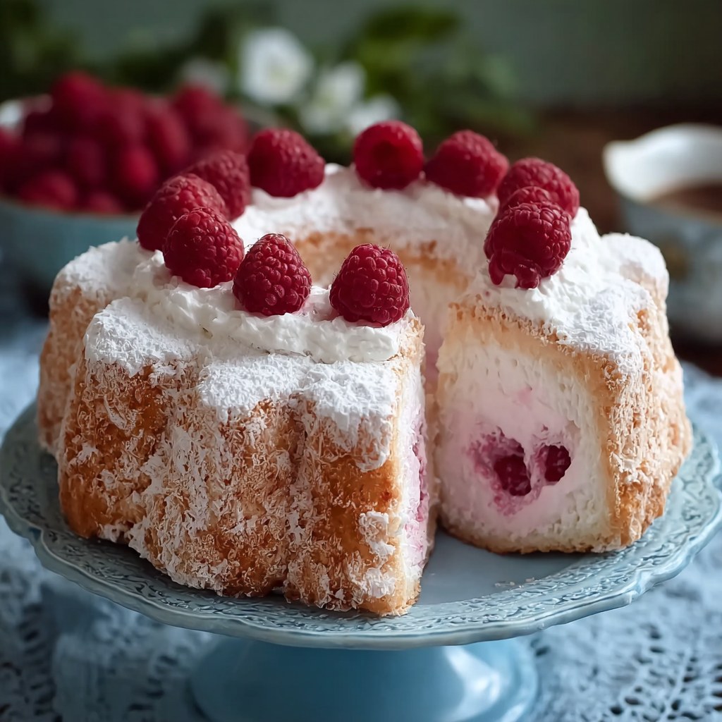 Raspberry Angel Food Cake: Light, Fruity, and Simply Stunning - Snack On Meat