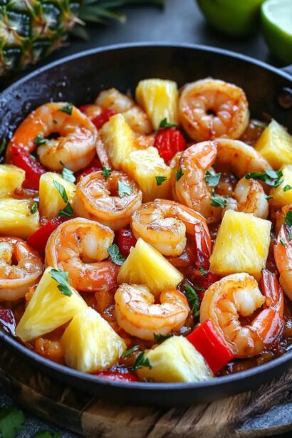 Savory Pineapple Shrimp Skillet: Quick Tropical Delight!
