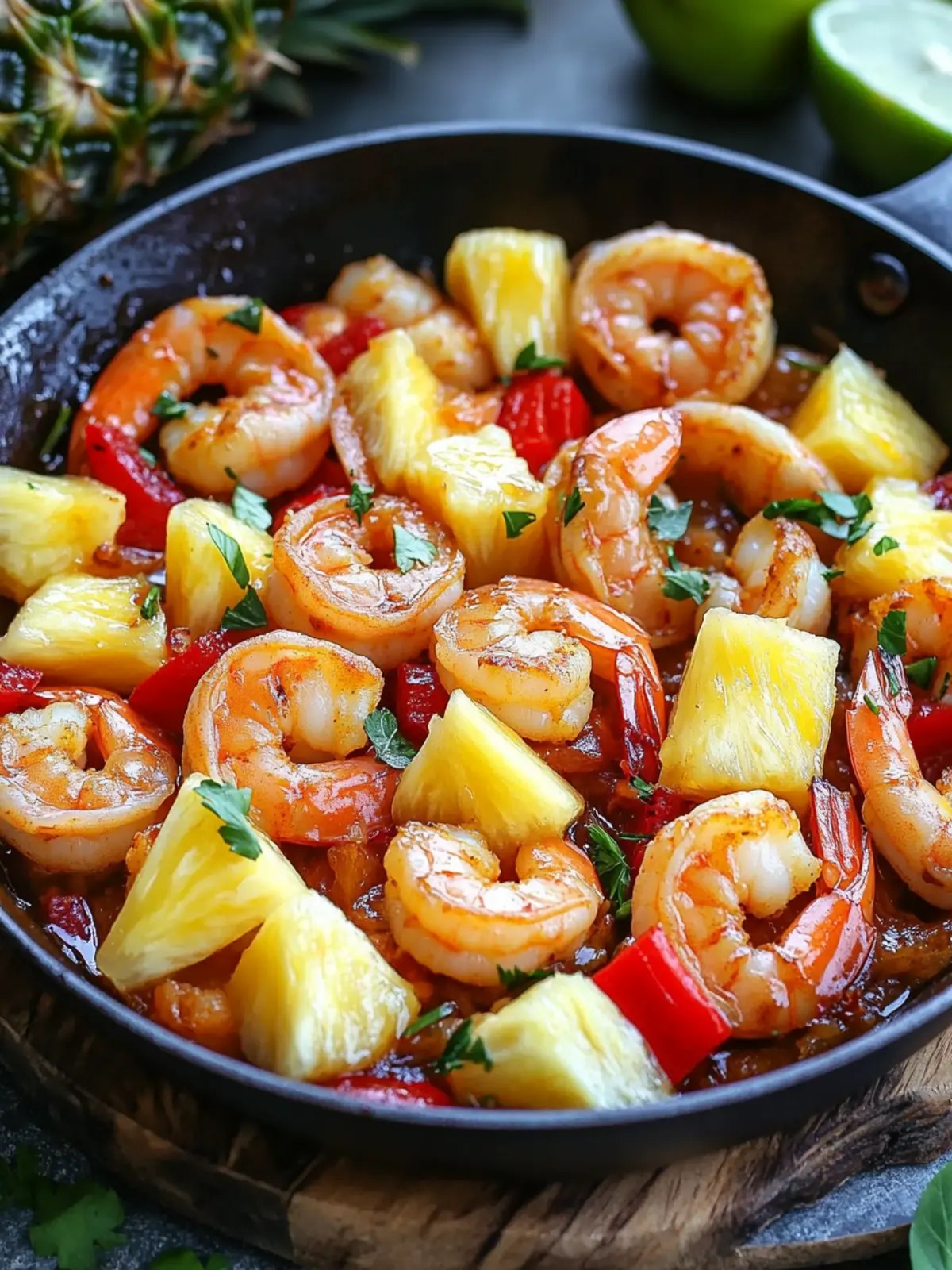 Savory Pineapple Shrimp Skillet: Quick Tropical Delight!
