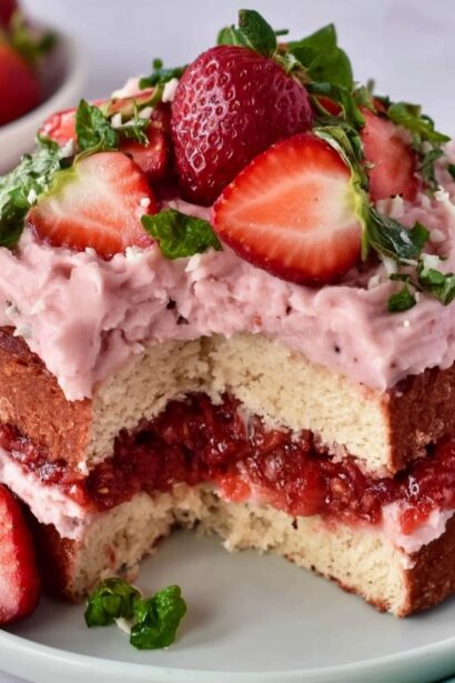 Small-Batch Vegan Strawberry Cake - Snack On Meat