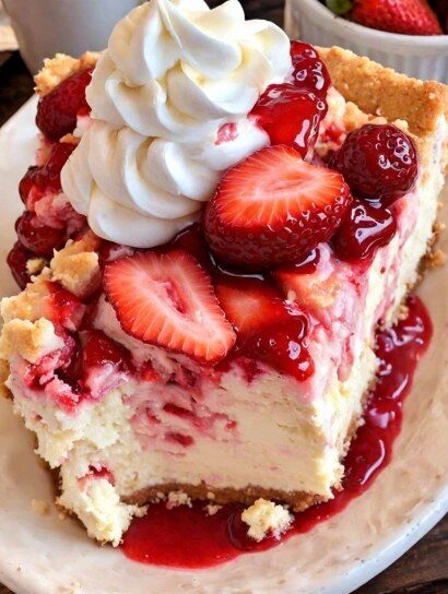 Strawberry Cheesecake Dump Cake – Easy Gooey Dessert Recipe