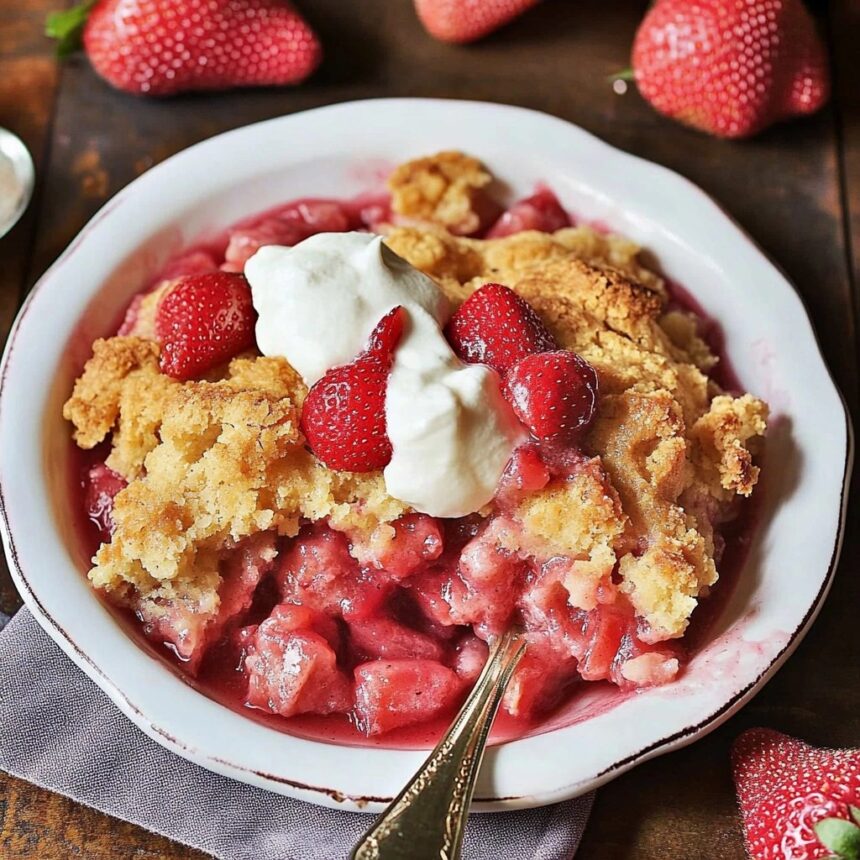 Strawberry Rhubarb Cobbler Recipe – Summer Dessert