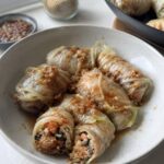 Vegan Cabbage Rolls with Chinese Garlic Sauce - Snack On Meat