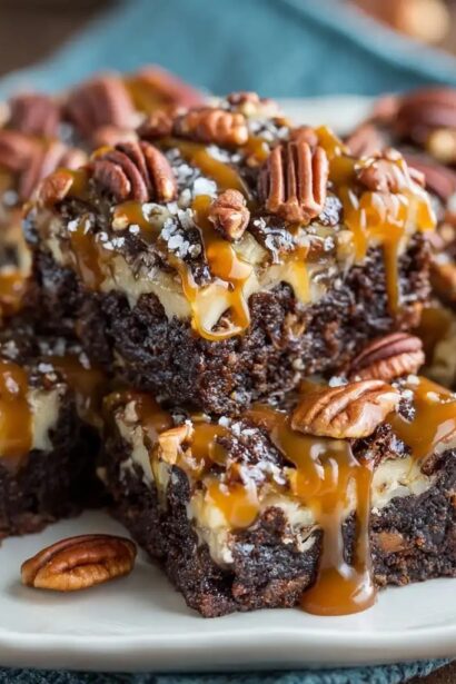 Caramel Pecan Turtle Brownies