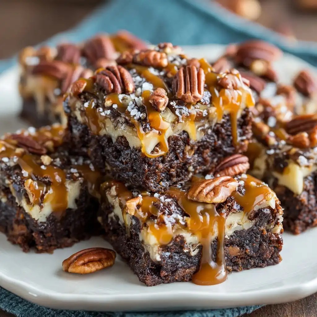 Caramel Pecan Turtle Brownies