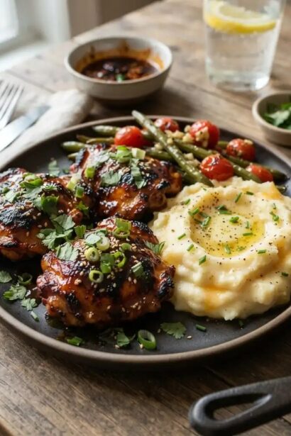 Chipotle Honey Chicken Thighs Loaded with Protein & Smoked Gouda Mashed Potatoes for Creamy Delight
