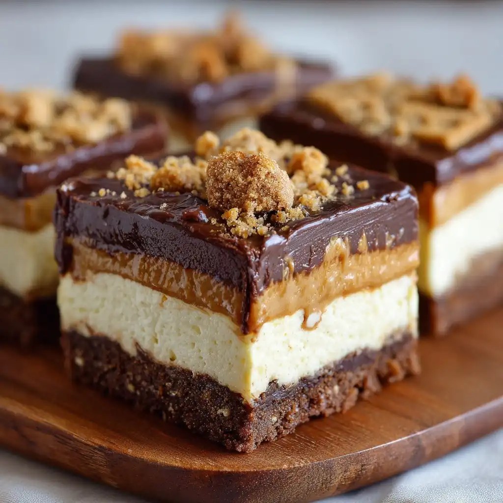 Chocolate Cookie Butter Cheesecake Bars